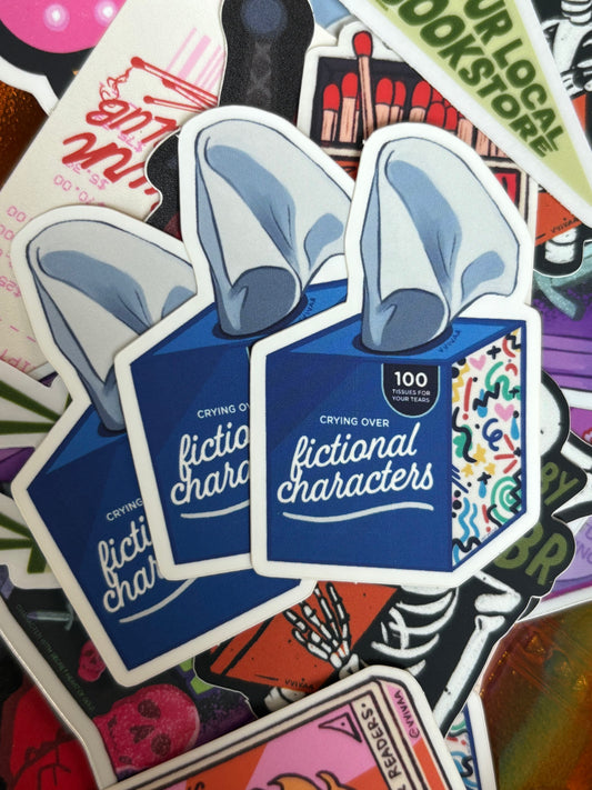 Crying Over Fictional Characters Sticker