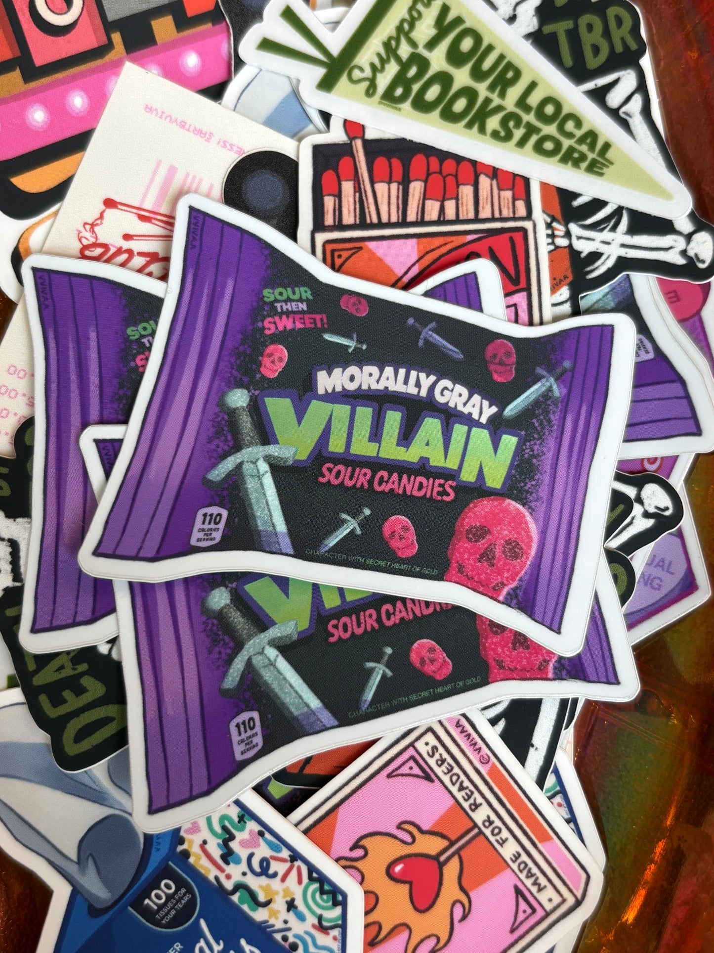 Morally Grey Villian Sour Candy Sticker
